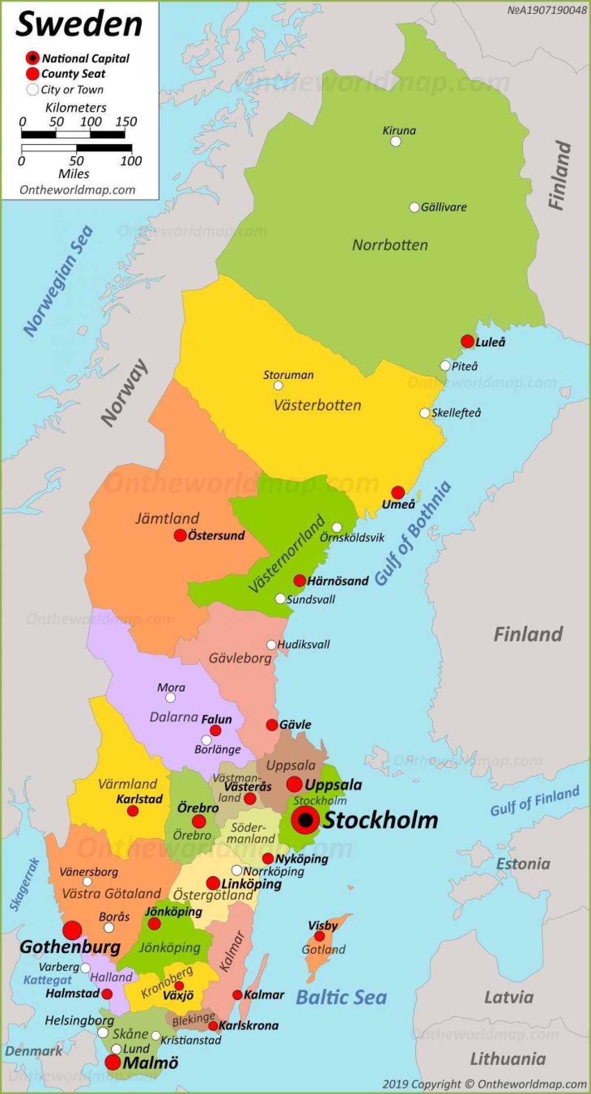 Sverige Kapital Kart - Hovedstaden I Sverige Kart (Nord-Europa - Europa)